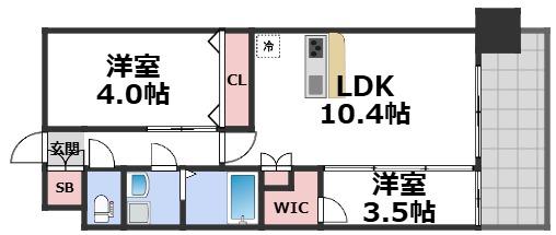 スプランディッドあびこ駅前(2LDK/8階)の間取り写真