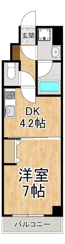 エンゼルプラザ大津長等(1DK/9階)の間取り写真
