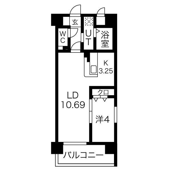 PRIMAL千種LUNO(1LDK/7階)の間取り写真