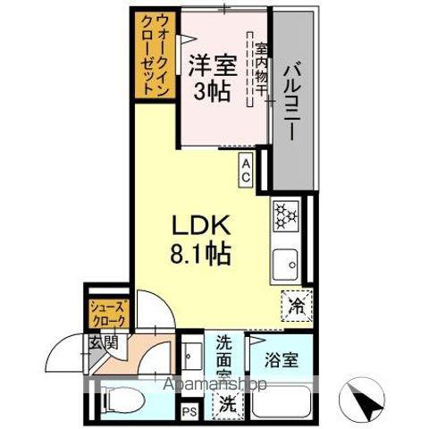 D PAINA西寺尾(1LDK/2階)の間取り写真