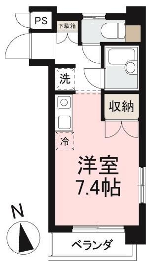 ラヴィエ番町(ワンルーム/1階)の間取り写真