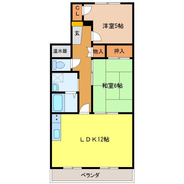 カーサブルーノ(2LDK/4階)の間取り写真