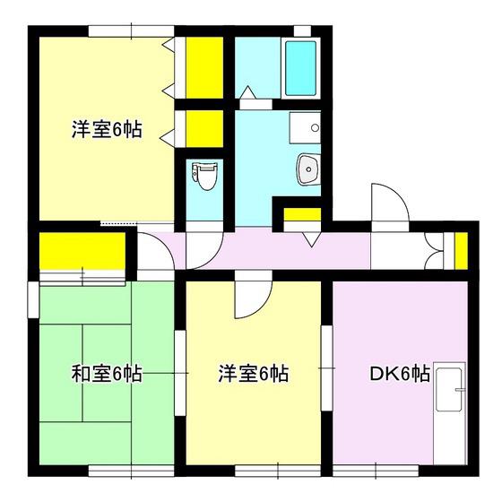 ファミール21 AB(3DK/2階)の間取り写真