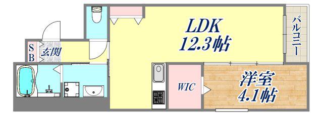 プラチナコート西宮(1LDK/1階)の間取り写真