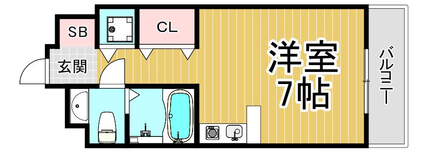 マイコート園田(ワンルーム/2階)の間取り写真