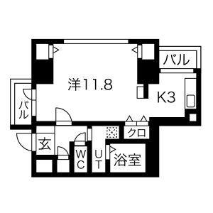 プレステージ千種(1K/10階)の間取り写真