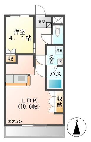 プランドール(1LDK/1階)の間取り写真