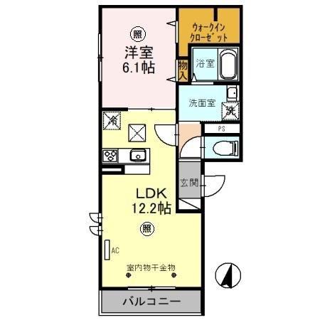 ア レーズ(1LDK/1階)の間取り写真