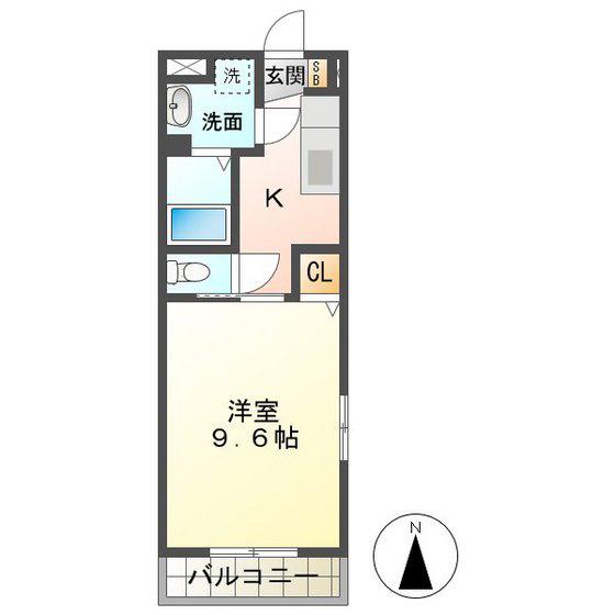 セントリバーヒルズひばりが丘(1K/3階)の間取り写真