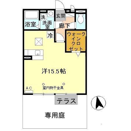 デスパシオ(ワンルーム/1階)の間取り写真