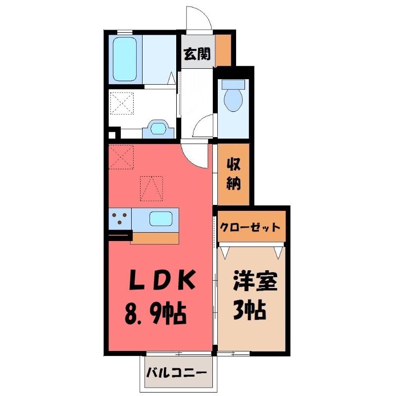 セジョール北鴻巣(1LDK/1階)の間取り写真
