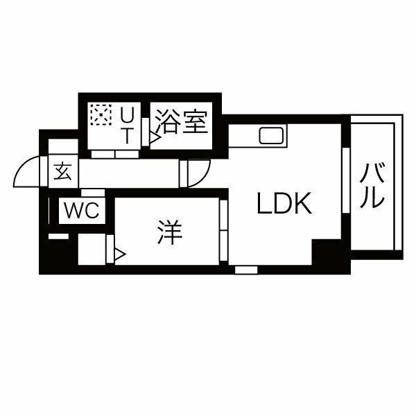 LIVES RESIDENCE SAKO(1LDK/8階)の間取り写真