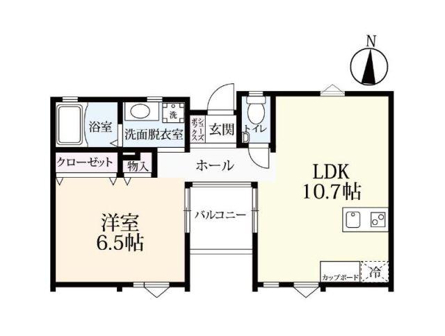 プレミアムアイランド金田 A(1LDK/2階)の間取り写真