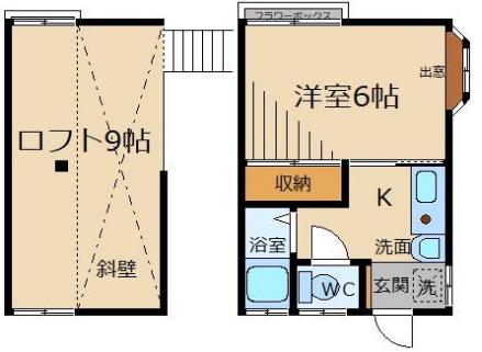 スターハイツ(1K/2階)の間取り写真