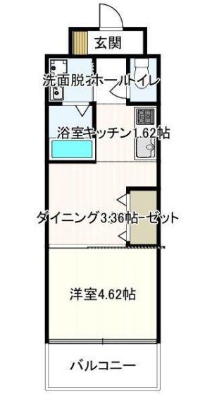 トレステーラDUVA(1DK/1階)の間取り写真