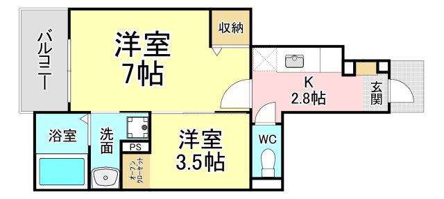 アルドールT・S(1SK/1階)の間取り写真