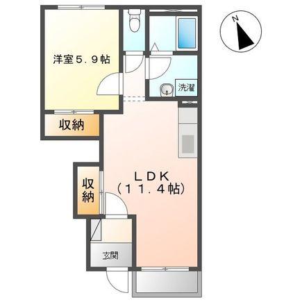 CHENE DE OMBRAGE(1LDK/1階)の間取り写真