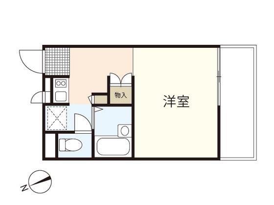 レオパレスシンセー(ワンルーム/2階)の間取り写真