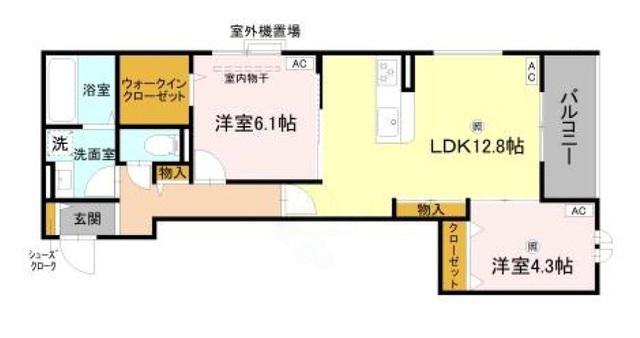 D-ROOM SUMIE イースト(2LDK/3階)の間取り写真
