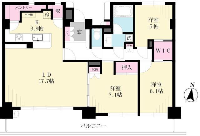 リビオ新蒲田(3LDK/11階)の間取り写真