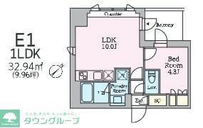 クレストコート旗の台(1LDK/3階)の間取り写真
