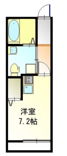 CASA MOMA矢野口I(1K/2階)の間取り写真