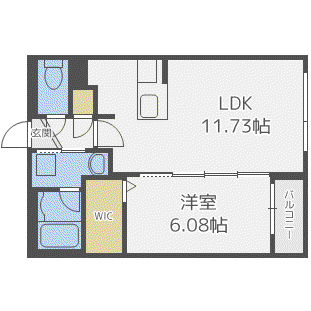 ES711(1LDK/5階)の間取り写真