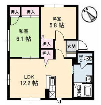 コートMT H館(2LDK/1階)の間取り写真