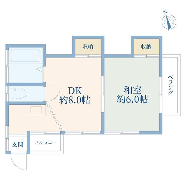 ホワイトハイツ(1DK/2階)の間取り写真