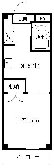 アルス森(1K/2階)の間取り写真