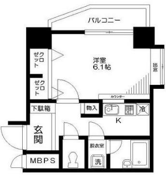 日神パレステージ三軒茶屋第2(1K/2階)の間取り写真