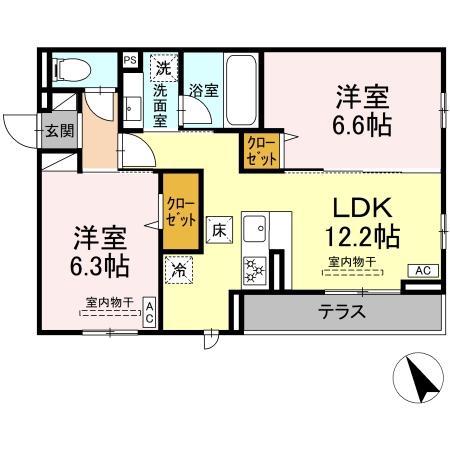 セントラーレ(2LDK/1階)の間取り写真