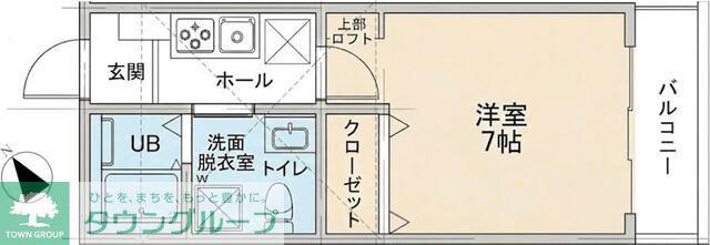 サンライト立石(1K/1階)の間取り写真