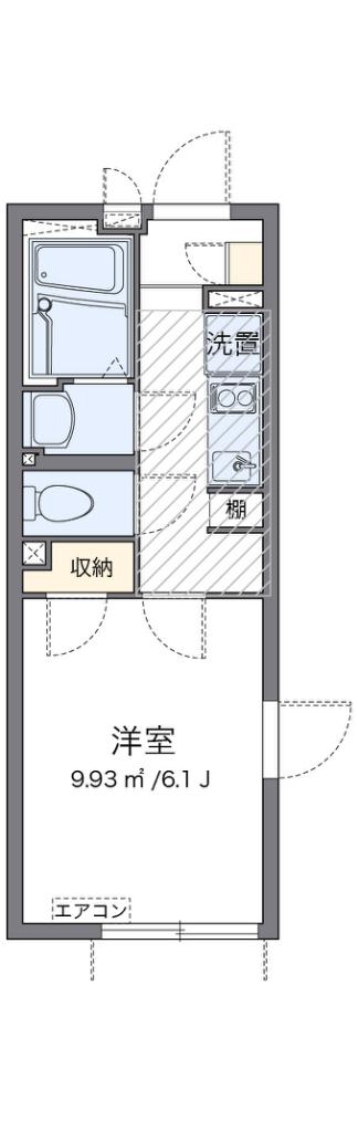 クレイノフェリス東四つ木(1K/1階)の間取り写真