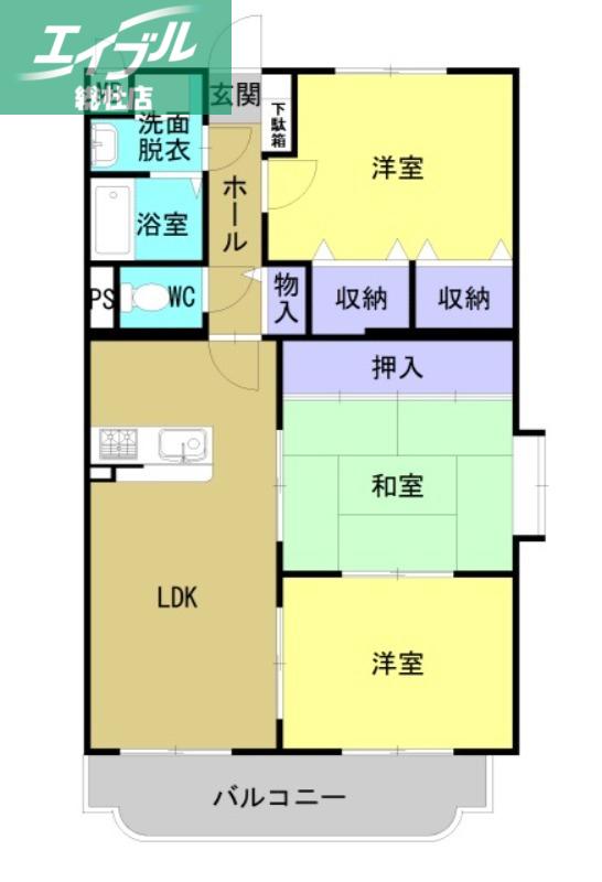 エスペランス(3LDK/3階)の間取り写真