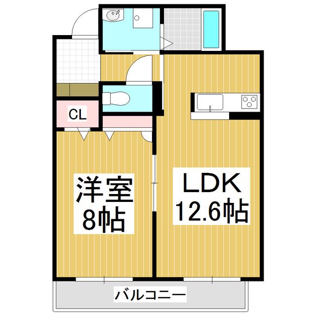 ルーエシャトー(1LDK/3階)の間取り写真