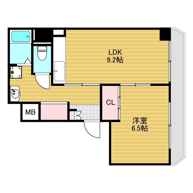 新大阪スカイハイツ(1LDK/11階)の間取り写真