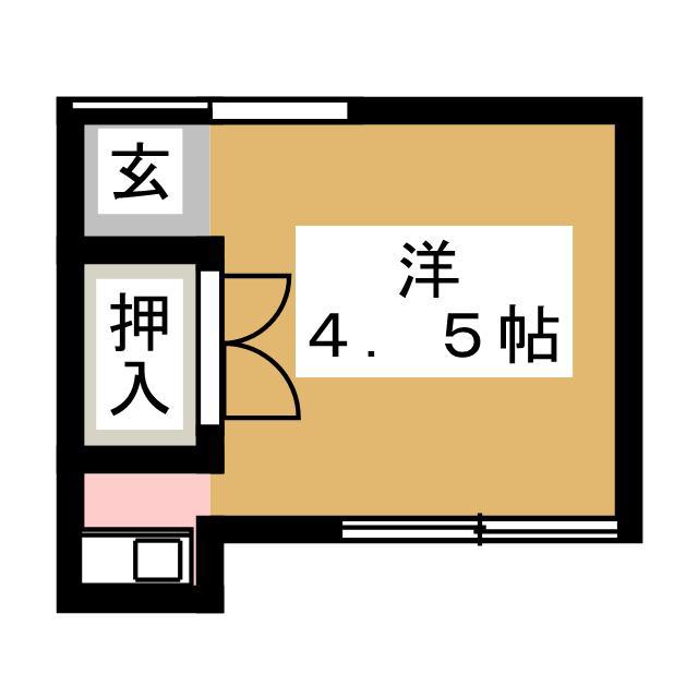亀松荘(ワンルーム/2階)の間取り写真