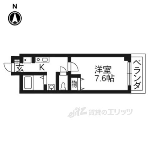 カサベルデ(1K/2階)の間取り写真