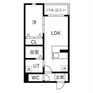 ジュエル喜多山II(1LDK/1階)の間取り写真