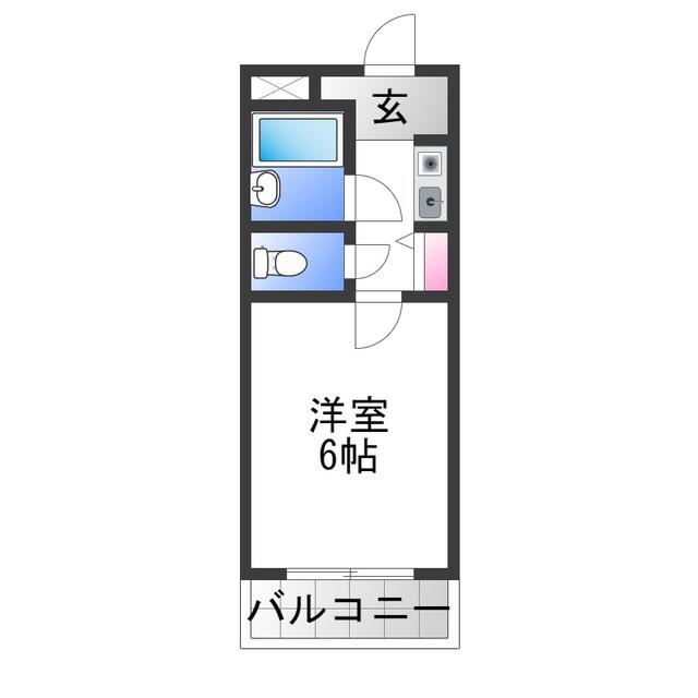 コスモビクトリー(1K/2階)の間取り写真