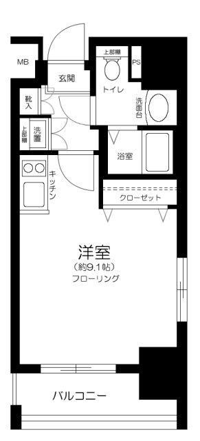 ドルチェ秋葉原ノース 参番館(ワンルーム/2階)の間取り写真