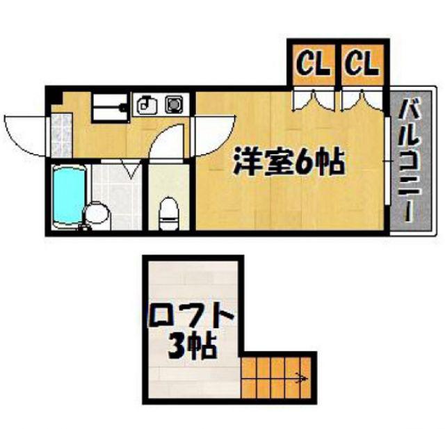 ボンジュール西明石(1K/1階)の間取り写真