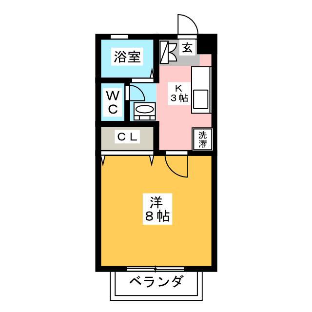 カーサアクトレスA(1K/2階)の間取り写真