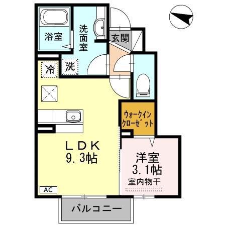 サンハイム チサ(1LDK/1階)の間取り写真
