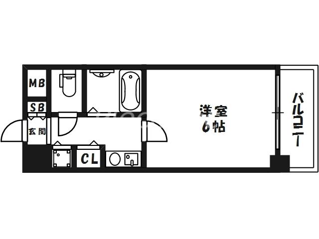 リーガル北梅田(1K/8階)の間取り写真