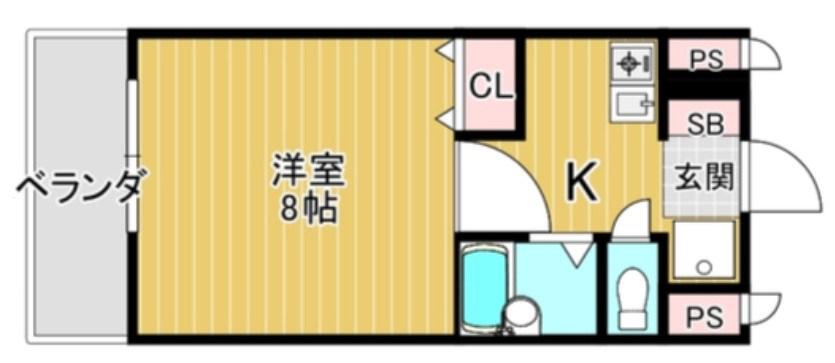 エクセレント上新12(1K/2階)の間取り写真