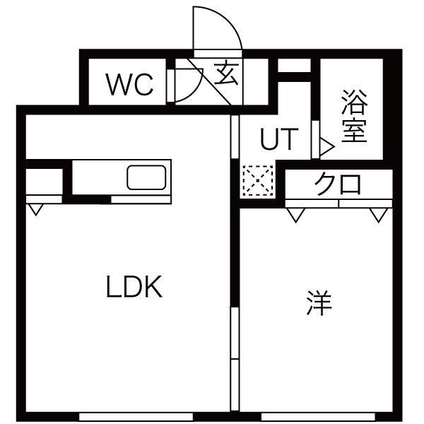 リッツグランデ手稲駅前(1LDK/5階)の間取り写真