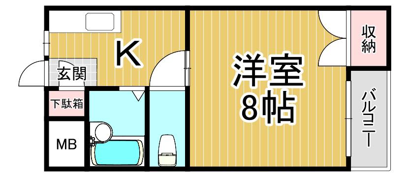 ヴィラマックス(1K/1階)の間取り写真