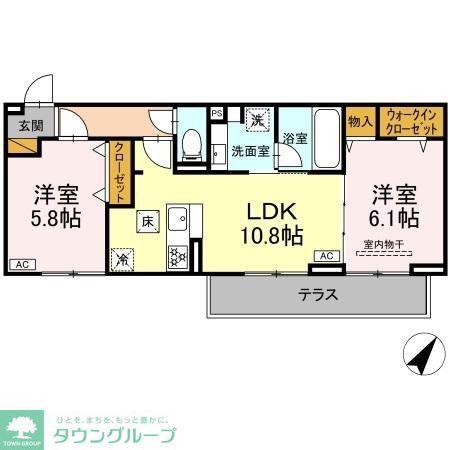 プラヴール(2LDK/1階)の間取り写真